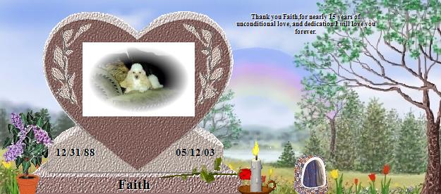 Faith's Rainbow Bridge Pet Loss Memorial Residency Image