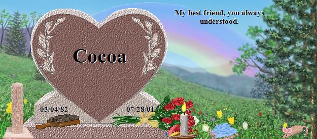 Cocoa's Rainbow Bridge Pet Loss Memorial Residency Image