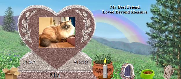 Mia's Rainbow Bridge Pet Loss Memorial Residency Image