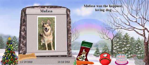 Mufasa's Rainbow Bridge Pet Loss Memorial Residency Image