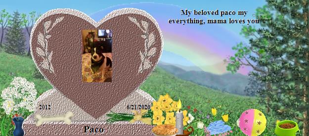 Paco's Rainbow Bridge Pet Loss Memorial Residency Image