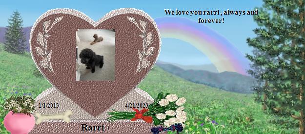 Rarri's Rainbow Bridge Pet Loss Memorial Residency Image