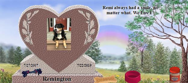 Remington's Rainbow Bridge Pet Loss Memorial Residency Image