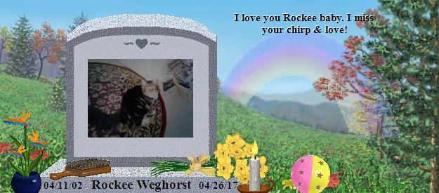 Rockee Weghorst's Rainbow Bridge Pet Loss Memorial Residency Image