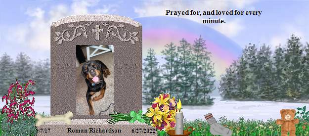 Roman Richardson's Rainbow Bridge Pet Loss Memorial Residency Image