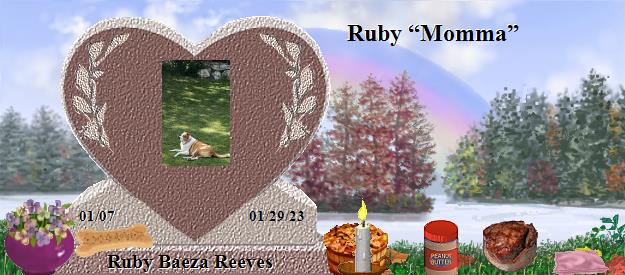 Ruby Baeza Reeves's Rainbow Bridge Pet Loss Memorial Residency Image