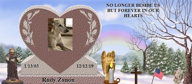 Rudy Zanon's Rainbow Bridge Pet Loss Memorial Residency Image