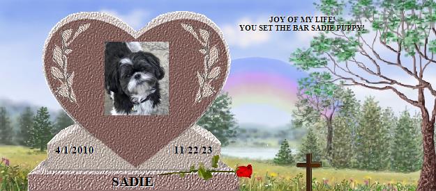 SADIE's Rainbow Bridge Pet Loss Memorial Residency Image