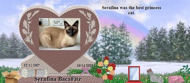 Serafina BacaFitz's Rainbow Bridge Pet Loss Memorial Residency Image