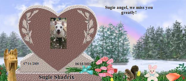 Sugie Shadrix's Rainbow Bridge Pet Loss Memorial Residency Image