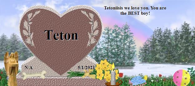Teton's Rainbow Bridge Pet Loss Memorial Residency Image