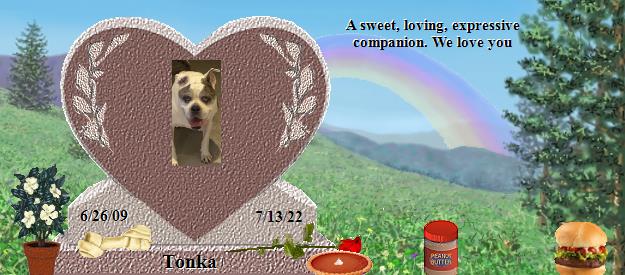Tonka's Rainbow Bridge Pet Loss Memorial Residency Image