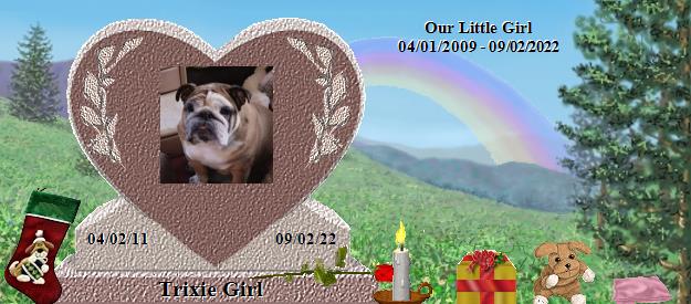 Trixie Girl's Rainbow Bridge Pet Loss Memorial Residency Image
