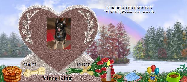 Vince King's Rainbow Bridge Pet Loss Memorial Residency Image