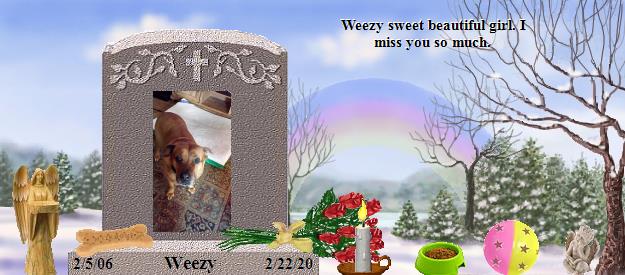 Weezy's Rainbow Bridge Pet Loss Memorial Residency Image