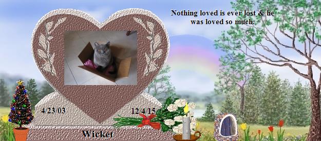 Wicket's Rainbow Bridge Pet Loss Memorial Residency Image