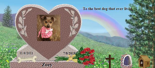 Zoey's Rainbow Bridge Pet Loss Memorial Residency Image
