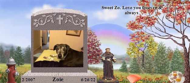 Zoie's Rainbow Bridge Pet Loss Memorial Residency Image