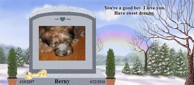 Berny's Rainbow Bridge Pet Loss Memorial Residency Image