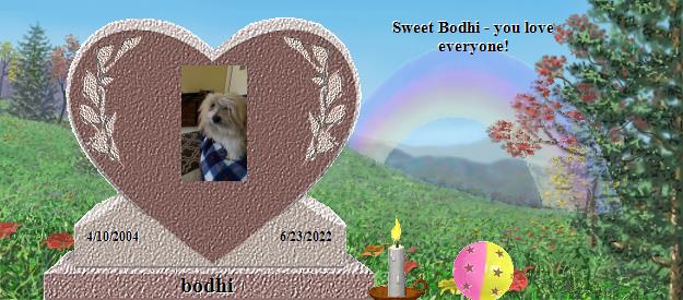 bodhi's Rainbow Bridge Pet Loss Memorial Residency Image