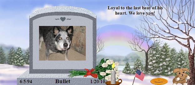 Bullet's Rainbow Bridge Pet Loss Memorial Residency Image