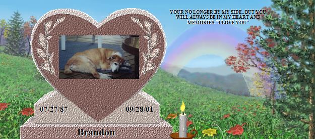Brandon's Rainbow Bridge Pet Loss Memorial Residency Image