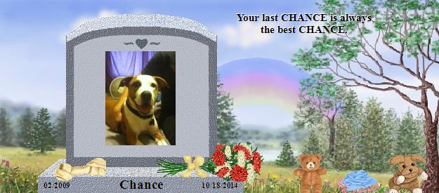 Chance's Rainbow Bridge Pet Loss Memorial Residency Image