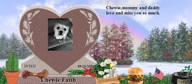 Chewie Faith's Rainbow Bridge Pet Loss Memorial Residency Image