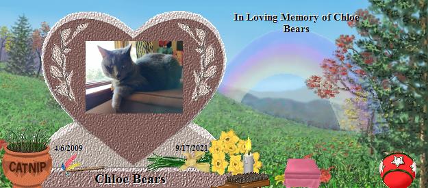 Chloe Bears's Rainbow Bridge Pet Loss Memorial Residency Image