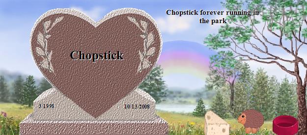 Chopstick's Rainbow Bridge Pet Loss Memorial Residency Image