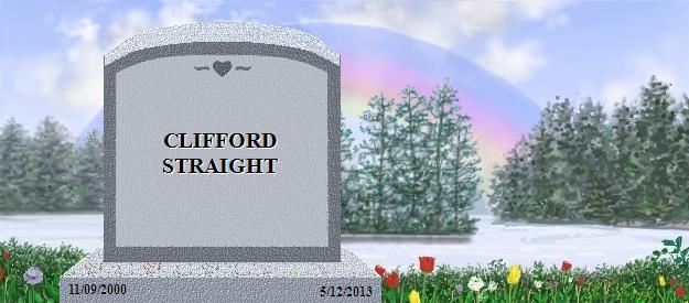 CLIFFORD STRAIGHT's Rainbow Bridge Pet Loss Memorial Residency Image