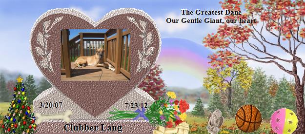 Clubber Lang's Rainbow Bridge Pet Loss Memorial Residency Image