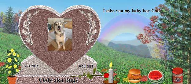 Cody aka Bugs's Rainbow Bridge Pet Loss Memorial Residency Image