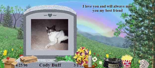 Cody Buff's Rainbow Bridge Pet Loss Memorial Residency Image