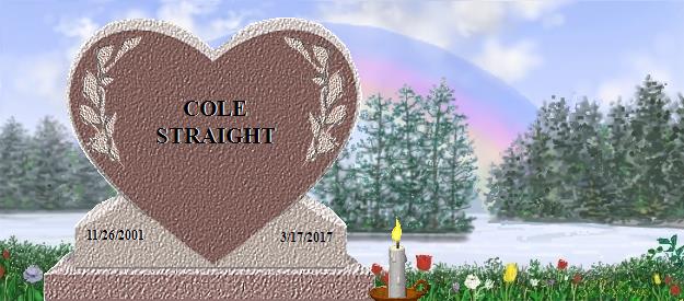 COLE STRAIGHT's Rainbow Bridge Pet Loss Memorial Residency Image