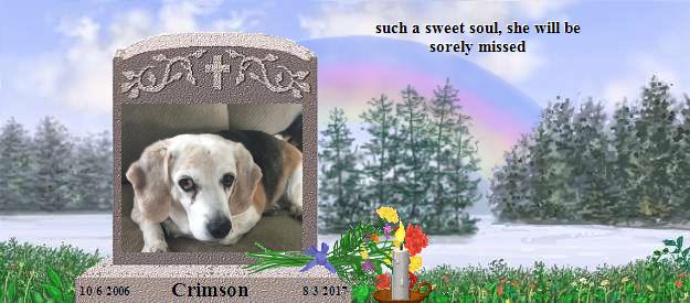 Crimson's Rainbow Bridge Pet Loss Memorial Residency Image