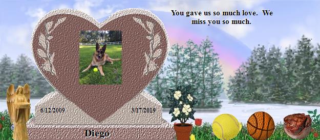 Diego's Rainbow Bridge Pet Loss Memorial Residency Image