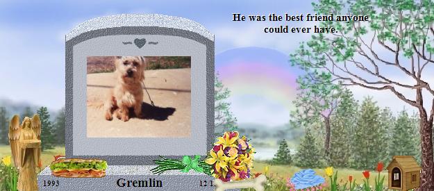 Gremlin's Rainbow Bridge Pet Loss Memorial Residency Image