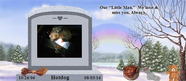 Hotdog's Rainbow Bridge Pet Loss Memorial Residency Image