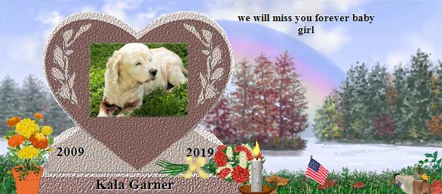 Kala Garner's Rainbow Bridge Pet Loss Memorial Residency Image