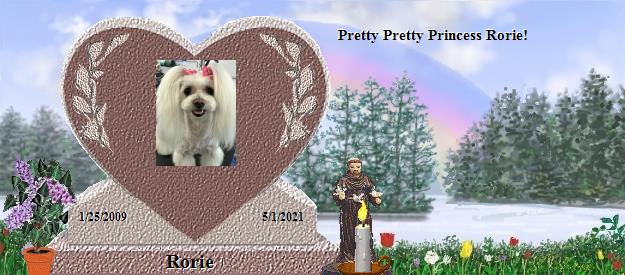 Rorie's Rainbow Bridge Pet Loss Memorial Residency Image