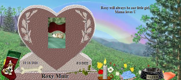 Roxy Muir's Rainbow Bridge Pet Loss Memorial Residency Image
