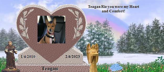 Teagan's Rainbow Bridge Pet Loss Memorial Residency Image
