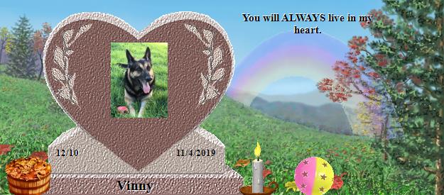 Vinny's Rainbow Bridge Pet Loss Memorial Residency Image