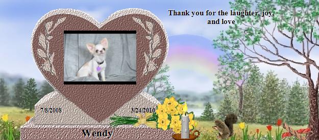 Wendy's Rainbow Bridge Pet Loss Memorial Residency Image