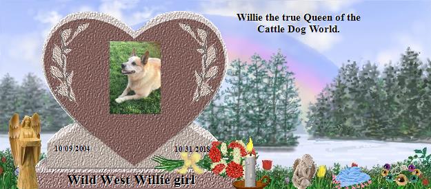 Wild West Willie girl's Rainbow Bridge Pet Loss Memorial Residency Image