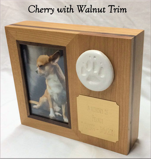 Cherry with Walnut Trim Frame Urn