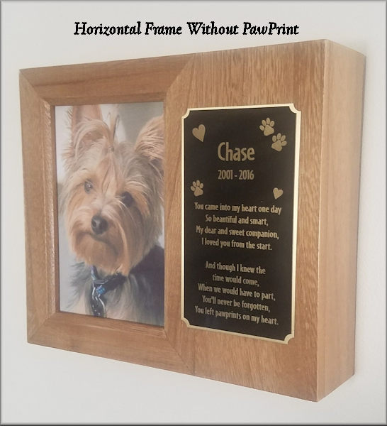 Horizontal Frame Urn Without PawPrint