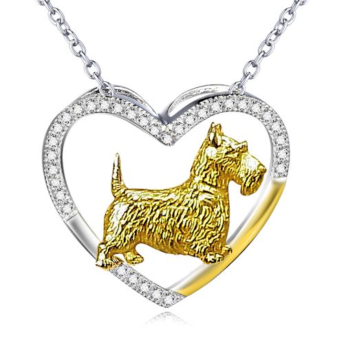 Open Heart Scottish Terrier Necklace Open Heart Scottish Terrier Necklace