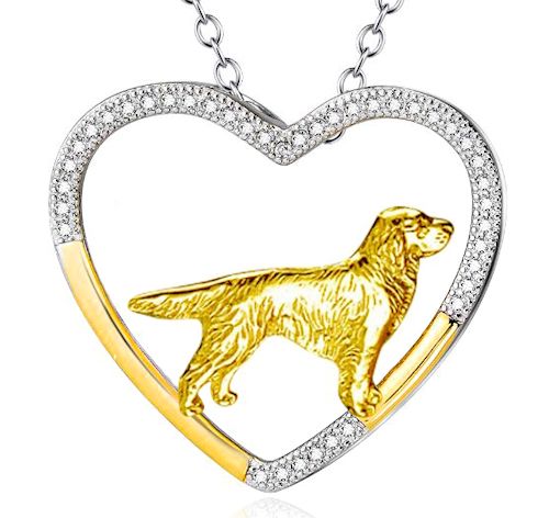 Open Heart Golden Retriever Necklace